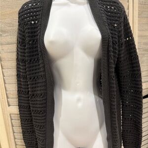 All Saints Black Open-Knit Cardigan